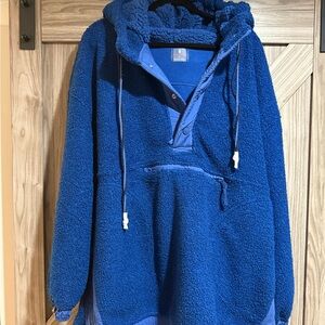 Free People Movement Fuzzy Was She fleece pullover in royal blue
